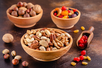 Snack of Nuts and Dried Fruit.