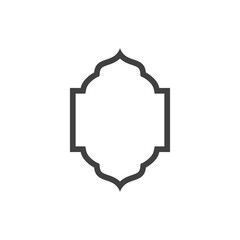 Mosque window vector icon design template