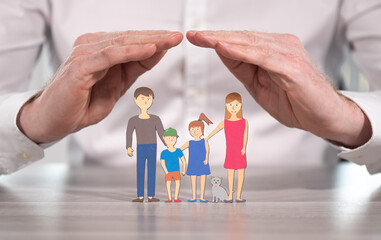 Fototapeta na wymiar Concept of family insurance