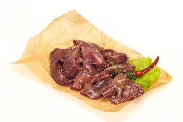 Raw chicken liver ready for cooking