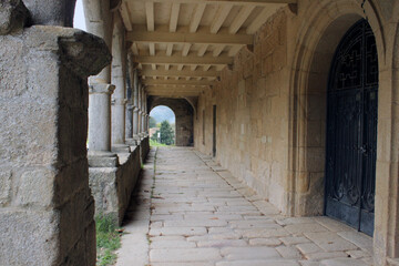 Cloister of the convent Sant Benito de Lerez, Pontevedra, Galicia, Spain.
