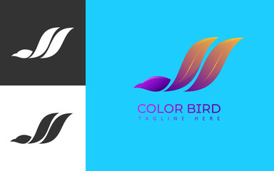 Fototapeta na wymiar Color bird logo with gradient modern