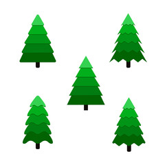 SILHOUETTE ICONS OF FIR / TREES IN THE STYLE OF MINIMALISM