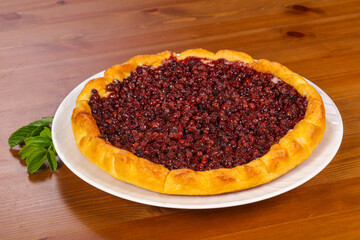 Homemade Pie with sweet cowberry