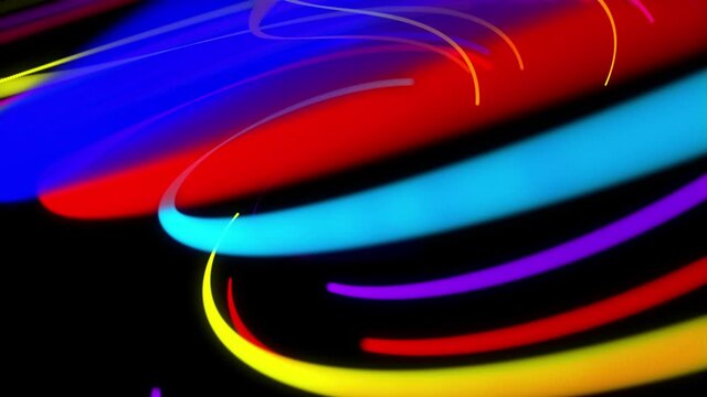 stylish creative abstract background in 4k. colored lines swirling in spiral fly along swirling path. Motion design bg of particles shaping lines, helix and abstract structures. 3d render