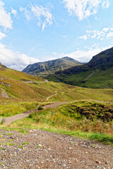 Naklejka na ściany i meble Three Sisters viewpoint - Scottish Highlands - Glencoe, Scotland