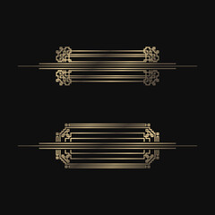 Art Deco dividers collection. Vector golden separators. Retro design elements.