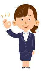 承認の意思を示すビジネスウーマン_全身
