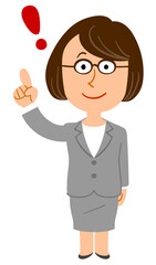 眼鏡をかけたビジネスウーマンが思いつく_全身
