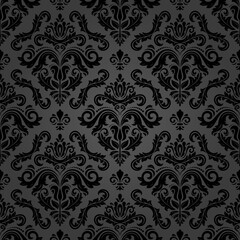 Classic seamless dark pattern. Damask orient ornament. Classic vintage background. Orient ornament for fabric, wallpaper and packaging