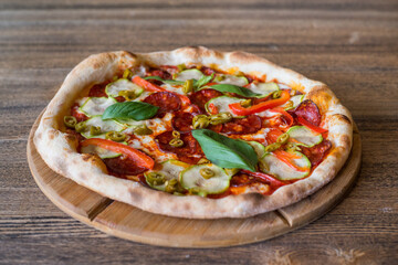 pizza on a table