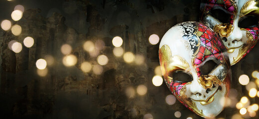 Carnival mask on the dark background