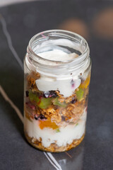 Delicious oatmeal in a jar