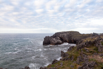 Fototapeta na wymiar Coastal landscape near the town of Llanes. Asturias. Spain. Europe