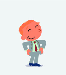 Satisfied cartoon character of businessman.