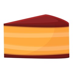 Cozy home tiramisu piece icon. Cartoon of cozy home tiramisu piece vector icon for web design isolated on white background