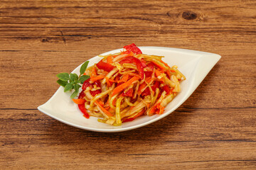 Cabbage salad with carrot and pepper