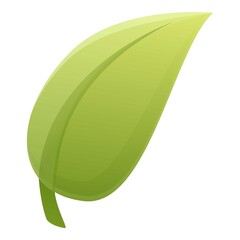 Tea leaf icon. Cartoon of tea leaf vector icon for web design isolated on white background