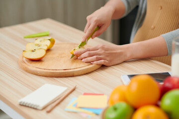 beautiful pregnant woman on kitchen with healthy food