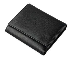 Black leather men purse isolated on a white background