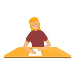 School test writing icon. Cartoon of school test writing vector icon for web design isolated on white background