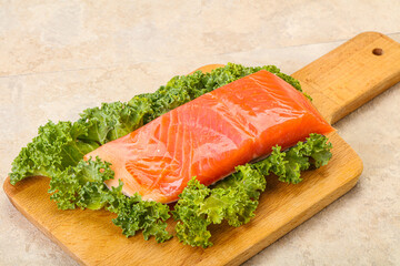 Salmon fillet slice for cooking