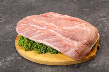 Raw pork loin for cooking