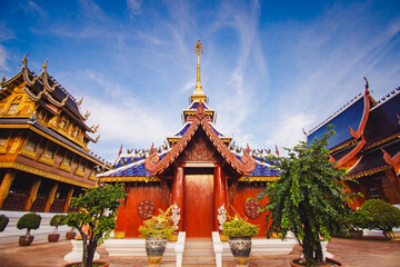 Fototapeta premium Chiang Mai, Thailand - 5 September 2020: Densalee Sri Muang Temple or Ban Den Temple, Chiang Mai Chiang Mai