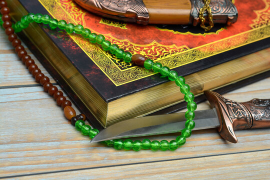 Koran with a knife, islamic terrorists concept