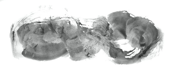 Abstract watercolor background hand-drawn on paper. Volumetric smoke elements. Neutral Gray color. For design, web, card, text, decoration, surfaces.