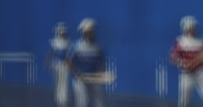 Basque Pelota Players (Pelotaris) With Rackets Playing In The Pelota Court - Blurred Abstract - slow motion