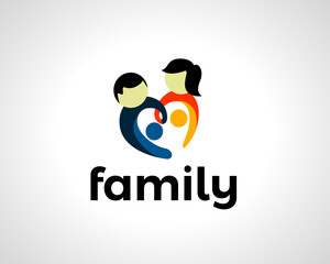Obraz premium abstract love heart family symbol logo icon design illustration