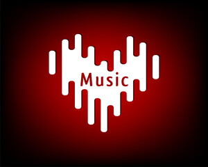 Fototapeta premium pulse love heart health music wave logo icon symbol background illustration