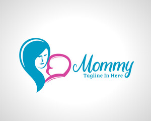 love heart mom and baby breastfeeding logo icon symbol design illustration