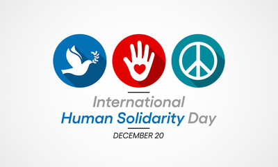 Vector illustration on the theme of International Human Solidarity day observed each year on December 20th across the globe.