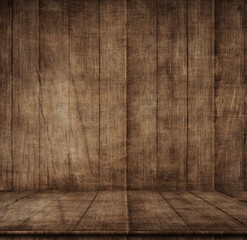 Old wooden background for montage or product presentation.3d illustration  