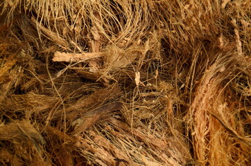 Mat made of coconut fiber for background.