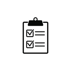 Clipboard with checklist icon, symbol for web site and app design. Vector illstration.