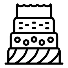 Baked home cake icon. Outline baked home cake vector icon for web design isolated on white background