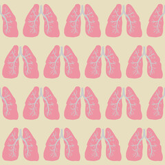 Pattern lungs, hand drawn vector illustration