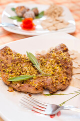 Steak with truffle, Restaurant, Il Tartufo, S. Sofia, Laconi, Oristano, Sardinia, Italy