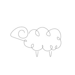 Lamb farm animal silhouette drawing. Vector illustration