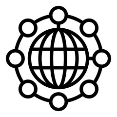Service global network icon. Outline service global network vector icon for web design isolated on white background