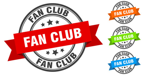 fan club stamp. round band sign set. label