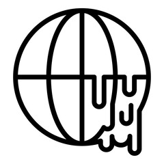 Global warming effect icon. Outline global warming effect vector icon for web design isolated on white background