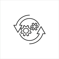 Loading process. Update system icon. Concept of upgrade application progress icon for graphic and web design on white background