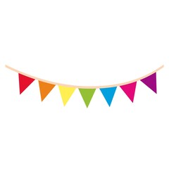 Obraz premium Party flags for decoration on white background