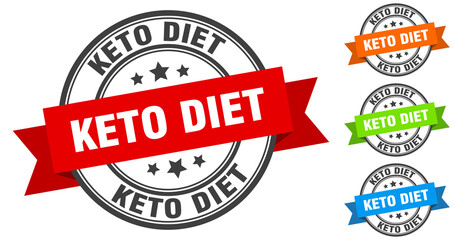 keto diet stamp. round band sign set. label