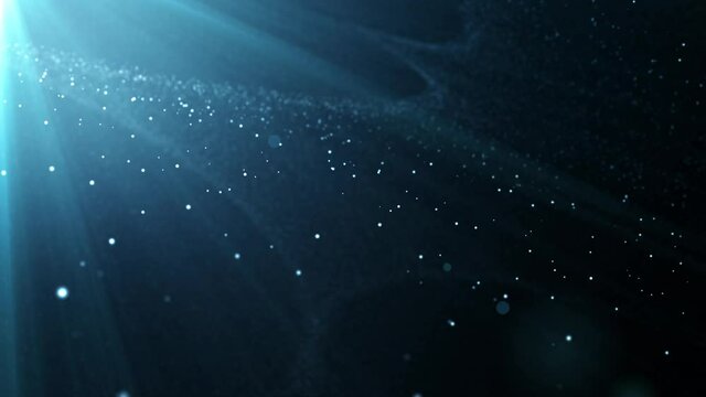 Serenity in the slow movement of small particles in a dark space in the rays of light