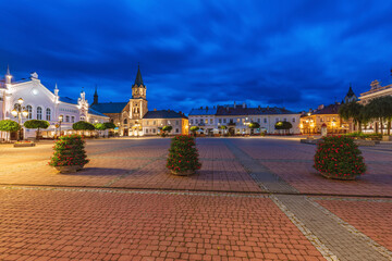 Obraz premium Sanok main square at evening